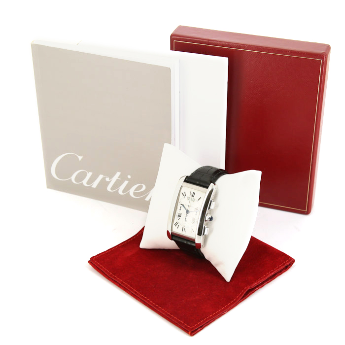 Cartier Tank Américaine watch in white gold Ref:  2894 Circa  2013 - Detail D3