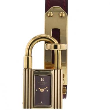 Reloj Hermes Kelly-Cadenas de oro chapado Circa  2000