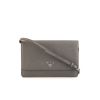 Prada shoulder bag in grey saffiano leather - 360 thumbnail