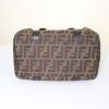 Fendi shoulder bag in brown and black logo canvas and brown leather - Detail D5 thumbnail