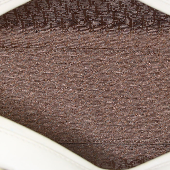 Dior Lady Dior large model handbag in white leather cannage - Detail D3