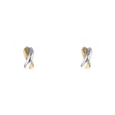 Pendientes Poiray Tresse en oro amarillo y oro blanco