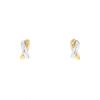 Paire de boucles d'oreilles Poiray Tresse en or jaune et or blanc - 00pp thumbnail