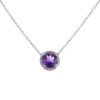 Poiray Fille Cabochon necklace in white gold,  amethyst and diamonds - 00pp thumbnail
