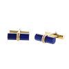 Tiffany & Co pair of cufflinks in 14 carats yellow gold and lapis-lazuli - 00pp thumbnail
