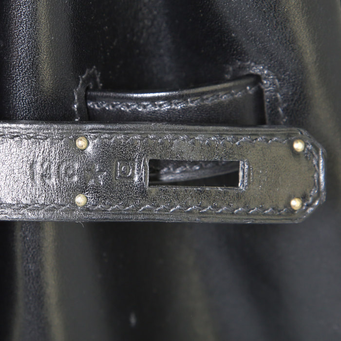 Borsa Hermes Birkin So black 35 cm in pelle box nera - Detail D4