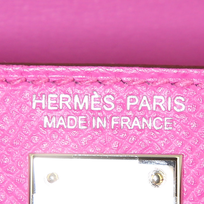 Borsa Hermes Kelly 20 cm modello piccolo in pelle Epsom rosa - Detail D4