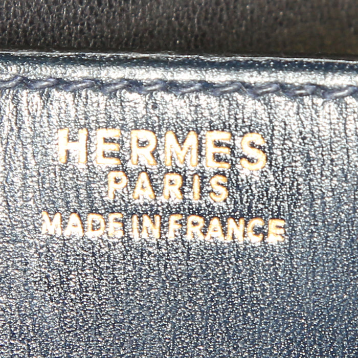 Hermès Cadenas handbag in navy blue box leather - Detail D3