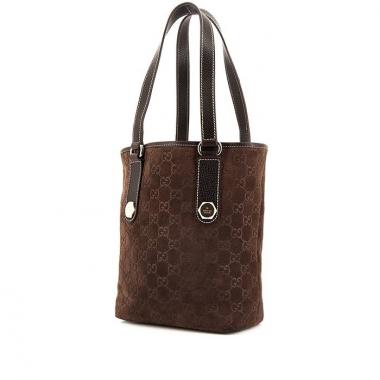Gucci Charmy shopping bag in brown monogram suede
