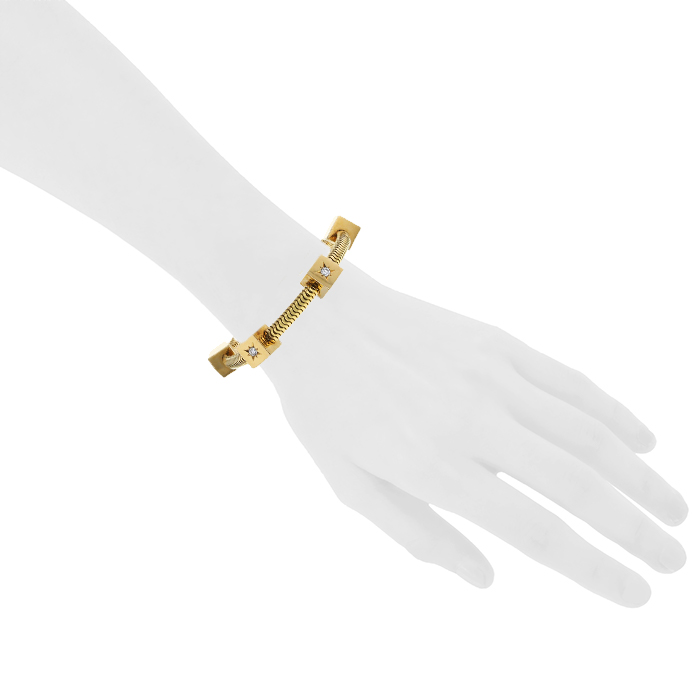Mellerio Dits Meller bracelet époque années 50 semi-articulé Vintage en or jaune et diamants - Detail D1