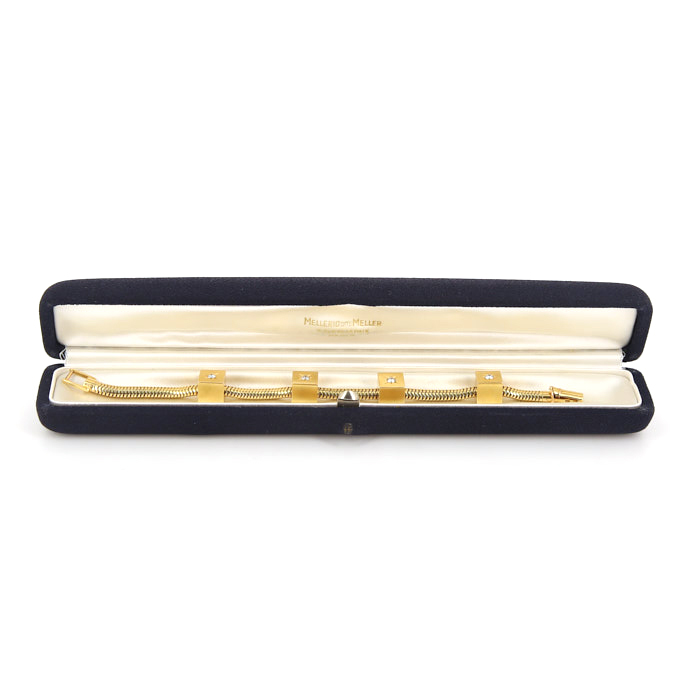 Mellerio Dits Meller bracelet époque années 50 semi-articulé Vintage en or jaune et diamants - Detail D2