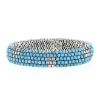 Articulated Vintage 1960's bracelet in white gold,  turquoise and diamonds - 00pp thumbnail