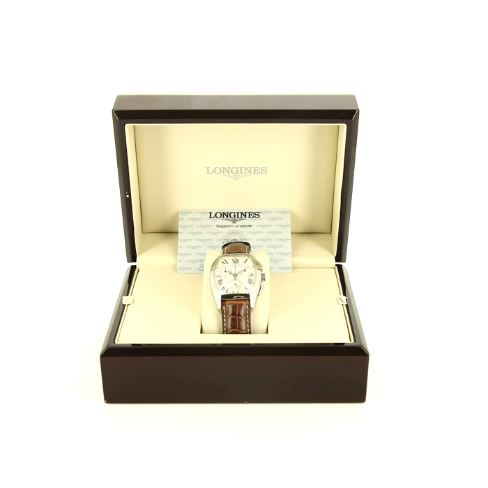 Longines Evidenza watch in stainless steel Ref: L2 656 4 Circa 2010 - Detail D2