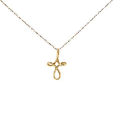 Tiffany & Co Croix Infiny medium model necklace in yellow gold