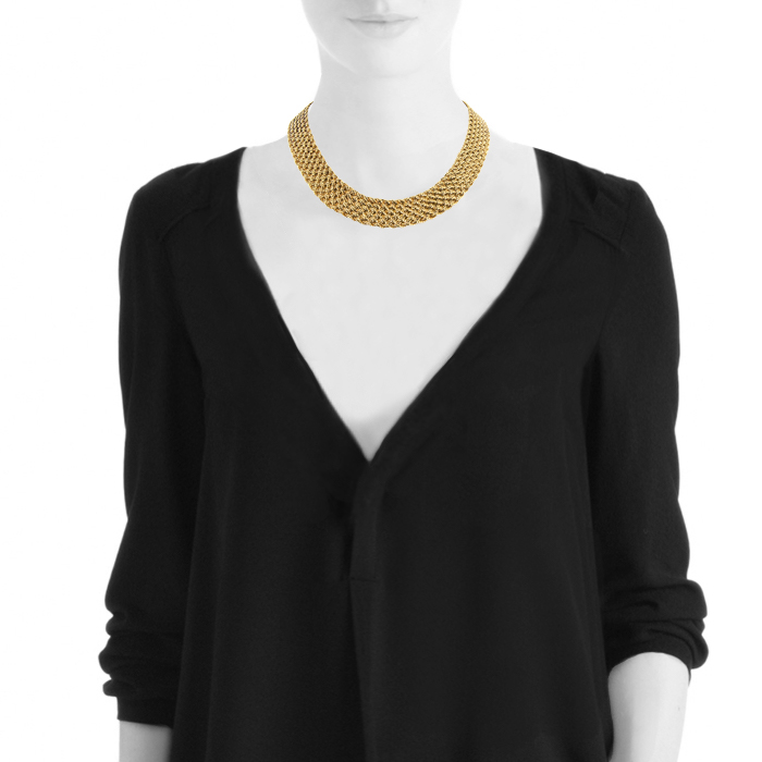 Flexible Piaget 1990's necklace in yellow gold - Detail D1
