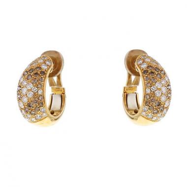 Orecchini Cartier Sauvage in oro giallo,  diamanti e diamanti brown