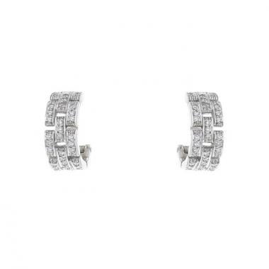 Pendientes Cartier Maillon Panthère en oro blanco y diamantes