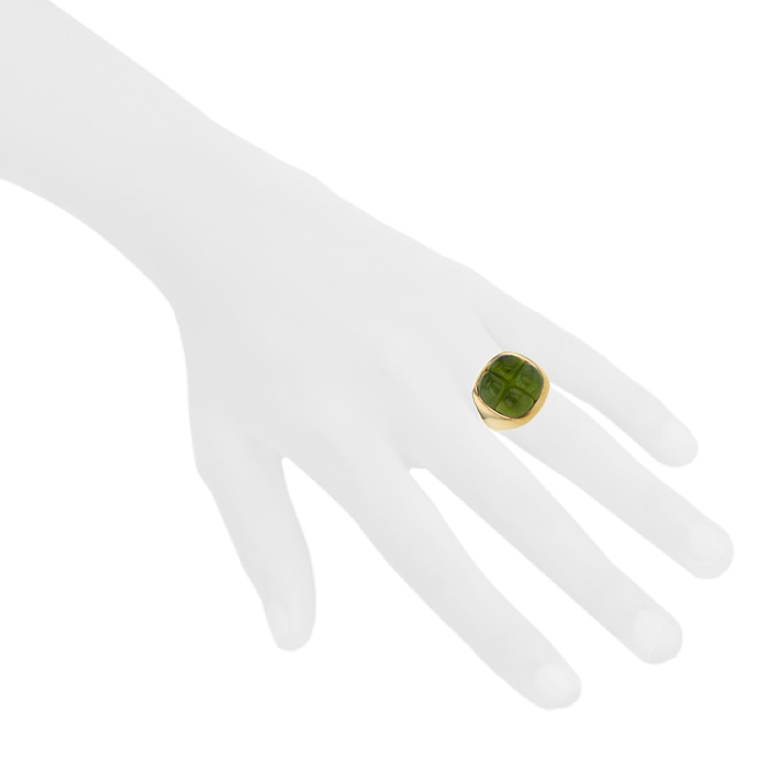Pomellato Mosaique ring in yellow gold and peridot - Detail D1