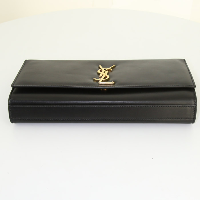 Saint Laurent Kate pouch in black leather - Detail D4