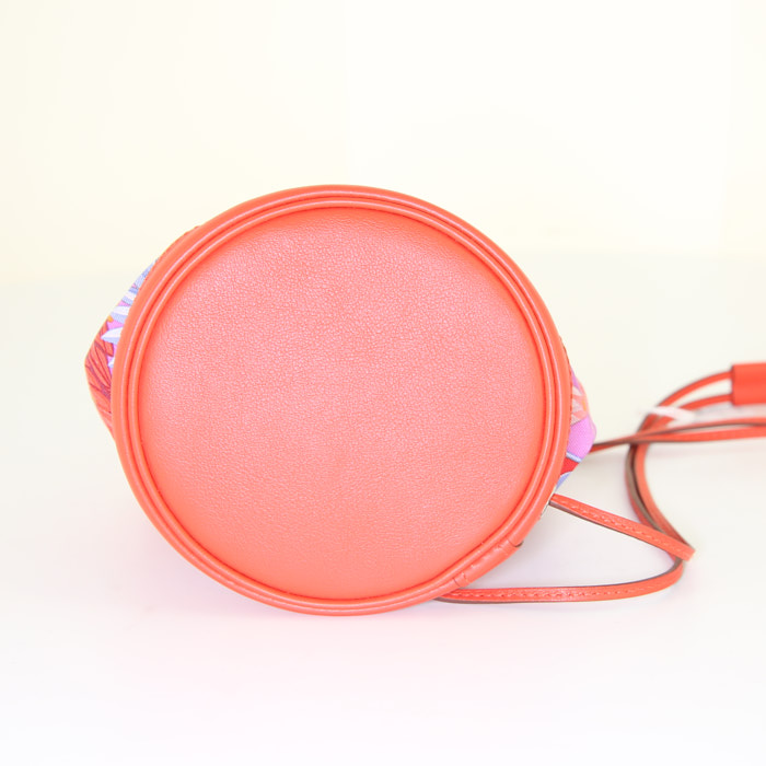 Hermes Silkin small model handbag in silk and red leather - Detail D4