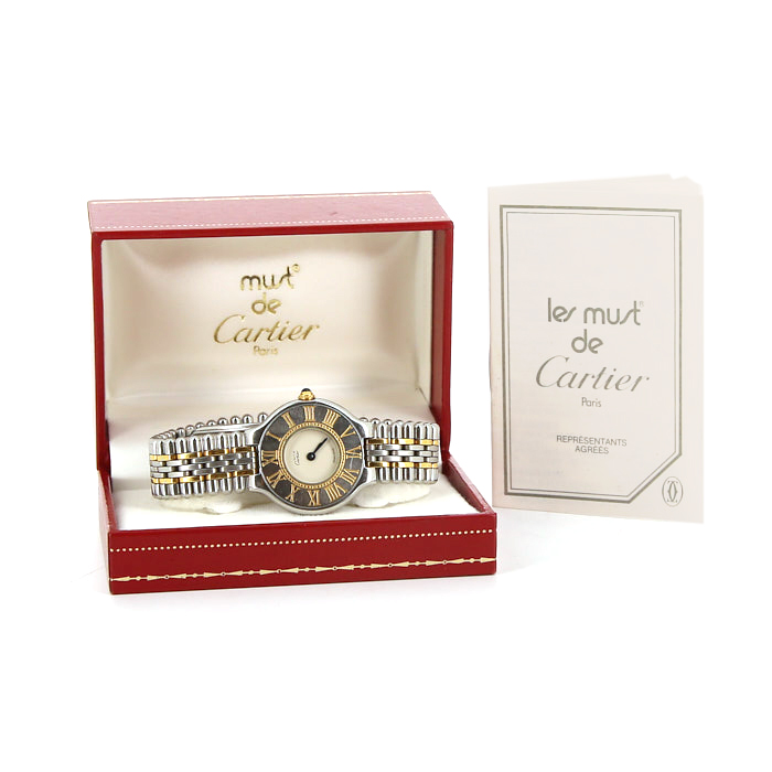 Cartier Must 21 watch in stainless steel and gold plated - Detail D2