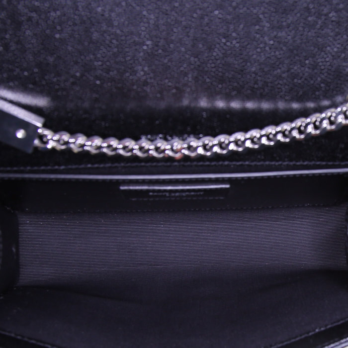 Borsa a tracolla Saint Laurent Kate modello piccolo in pelle martellata nera - Detail D3