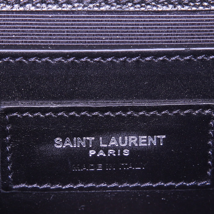Borsa a tracolla Saint Laurent Kate modello piccolo in pelle martellata nera - Detail D4