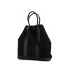 Hermes Garden shopping bag in black canvas and black leather - 00pp thumbnail
