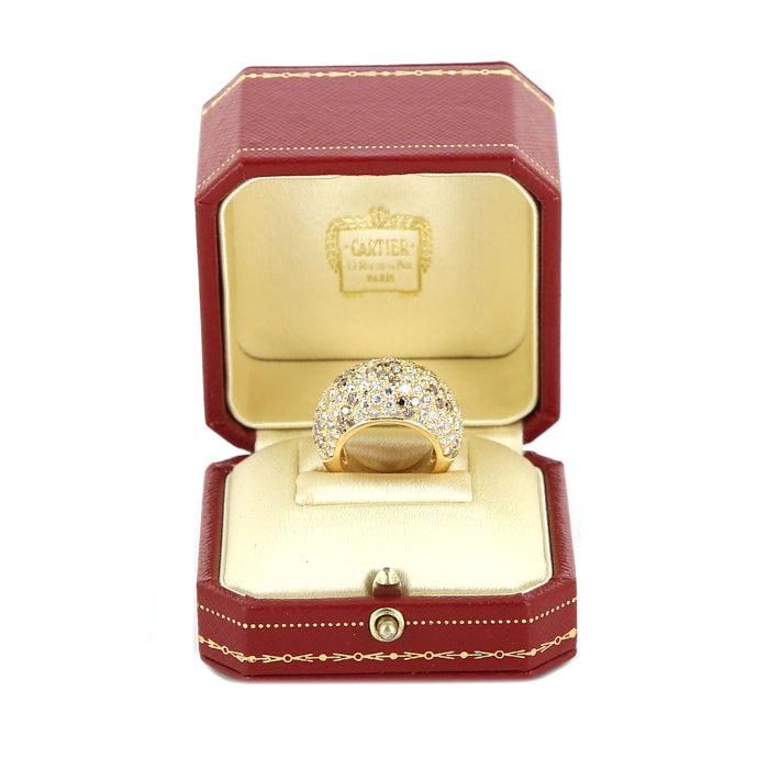 Bague Cartier Sauvage en or jaune,  diamants et diamants brun - Detail D2