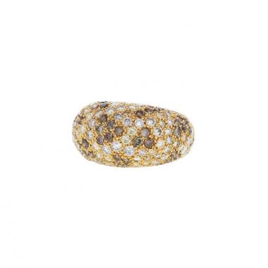 Bague Cartier Sauvage en or jaune,  diamants et diamants brun