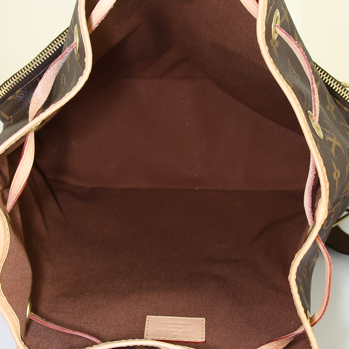 Zaino Louis Vuitton Bosphore in tela monogram marrone e pelle naturale - Detail D5