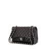 Chanel Timeless Jumbo handbag in black quilted grained leather - 00pp thumbnail