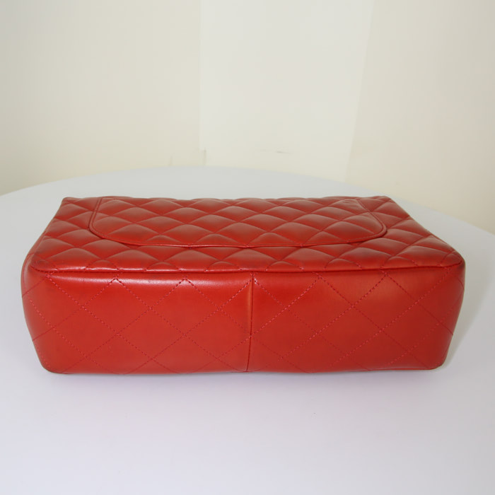 Borsa Chanel Timeless jumbo in pelle trapuntata rossa - Detail D5