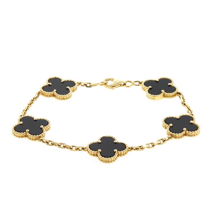 Bracelet Van Cleef & Arpels Alhambra Vintage en or jaune et onyx