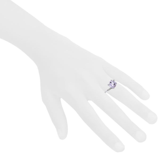 Mauboussin Môm je t'aime ring in white gold, amethyst and diamonds - Detail D1