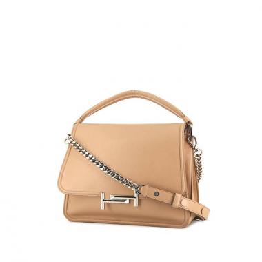 Bolso de mano Tod's Double T en cuero beige