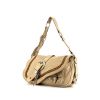 Dior Gaucho bag worn on the shoulder or carried in the hand in beige leather and brown piping - 00pp thumbnail