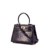 Hermes Kelly 20 cm small model handbag in purple Amethyst alligator - 00pp thumbnail