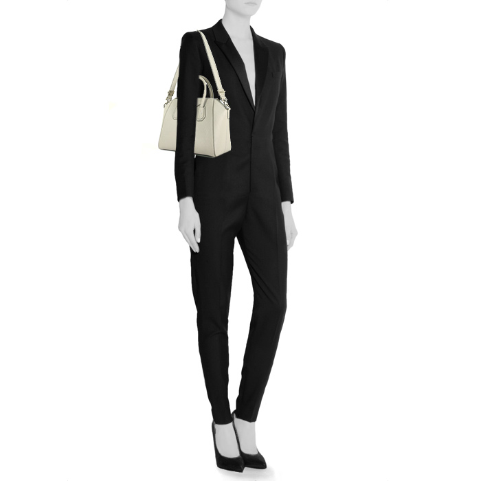 Borsa Givenchy Antigona modello piccolo in pelle martellata grigia - Detail D2