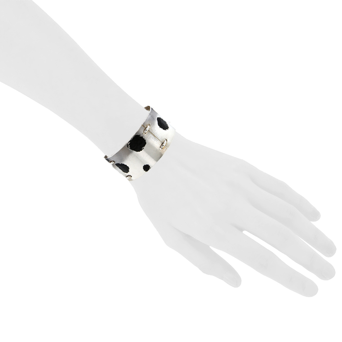 Brazalete articulado Pierrette Bloch en plata y esmalte negro - Detail D1