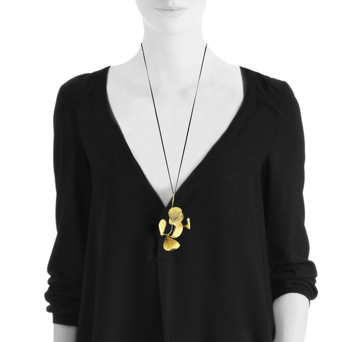 Blanca Munoz Cadencia pendant in yellow gold - Detail D1