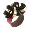 Sophia Vari Thyas cuff bracelet in yellow gold,  snakewood and leather - 00pp thumbnail