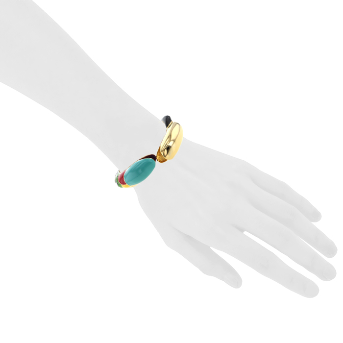 Opening Niki De Saint Phalle Serpentine bracelet in metal and enamel - Detail D1