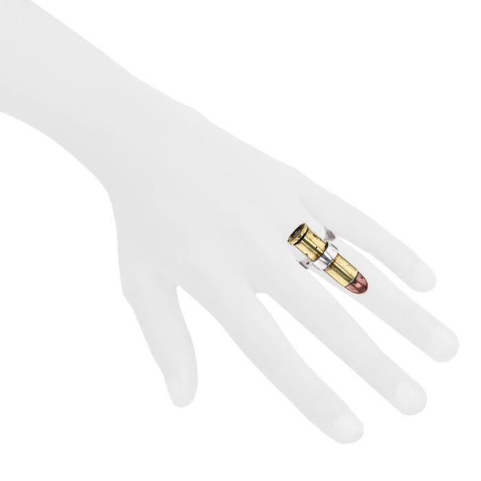 Bague Jacques Monory Balle Revolver en argent et cuivre - Detail D1