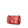 Borsa a tracolla Valentino Garavani Rockstud modello grande in coccodrillo rosso decorazioni con borchie - 00pp thumbnail