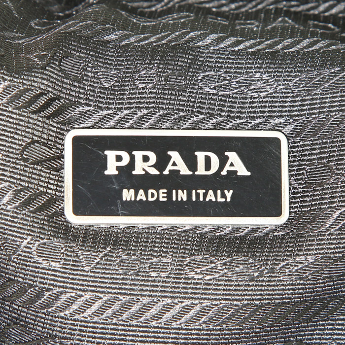 Prada briefcase in black canvas and black leather - Detail D4