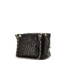 Chanel Choco bar handbag in black quilted leather - 00pp thumbnail
