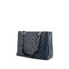 Chanel Shopping GST handbag in blue quilted grained leather - 00pp thumbnail