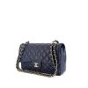 Chanel Timeless jumbo handbag in blue quilted grained leather - 00pp thumbnail