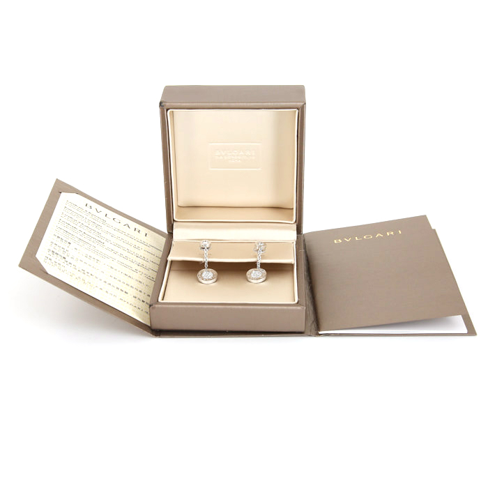 Mobile Bulgari Bulgari Bulgari pendants earrings in white gold and diamonds - Detail D2